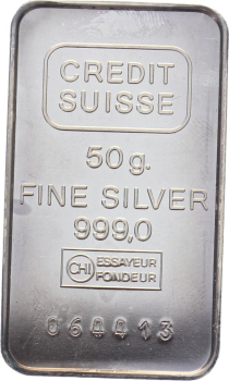 50 Gramm Silberbarren Credit Suisse